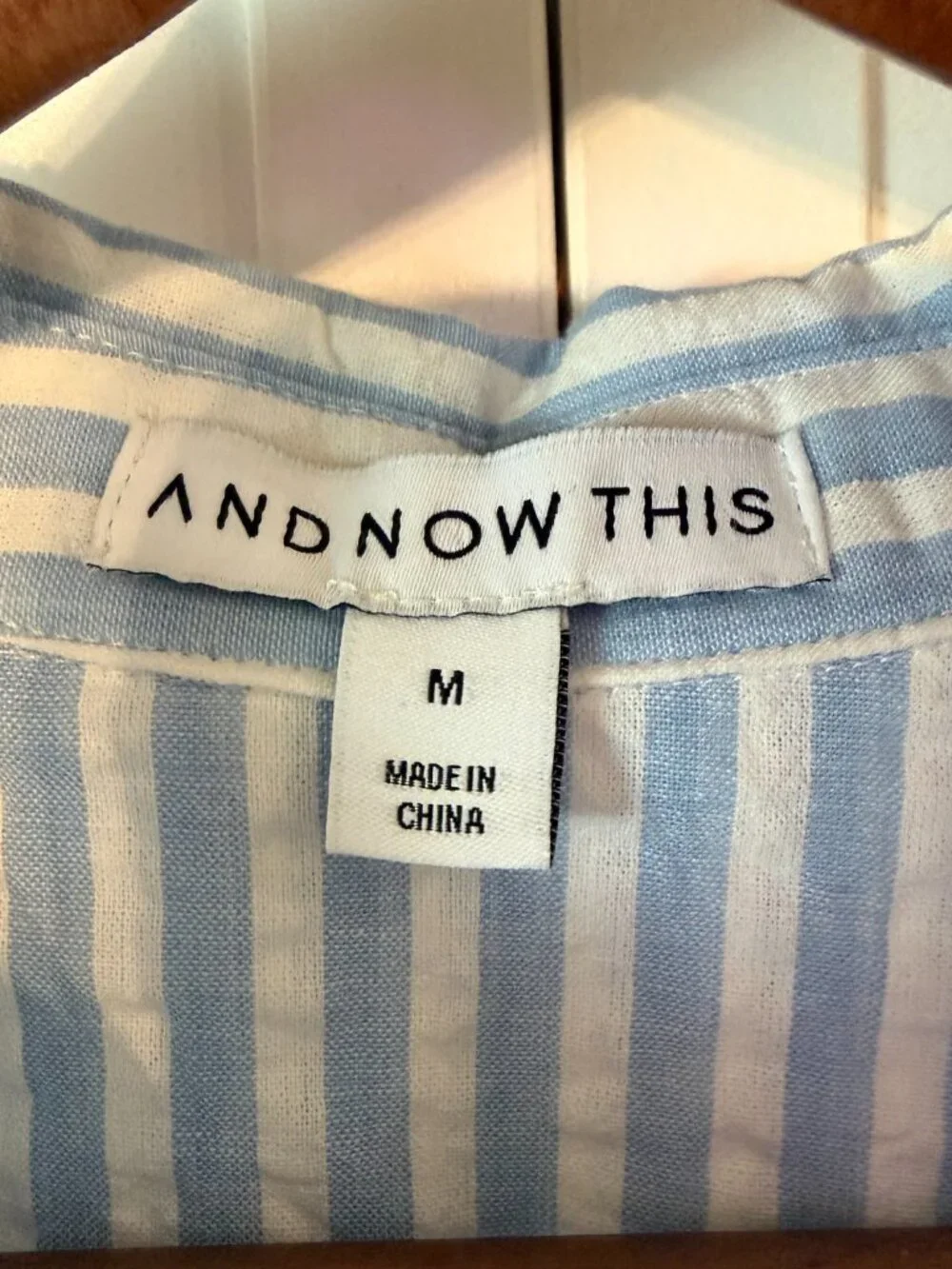 And Now This Mixed Stripe Oversized Cotton Poplin Button Up Shirt - Size M